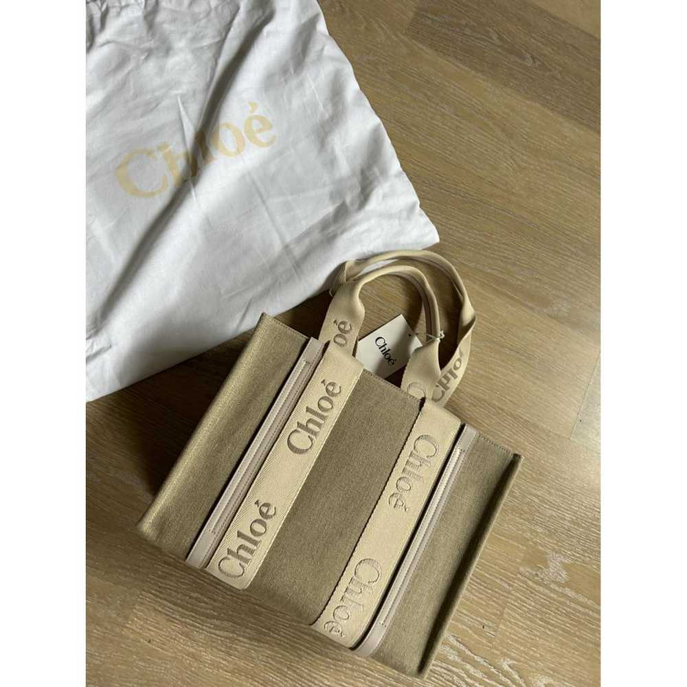 Chloé Woody linen tote - image 2