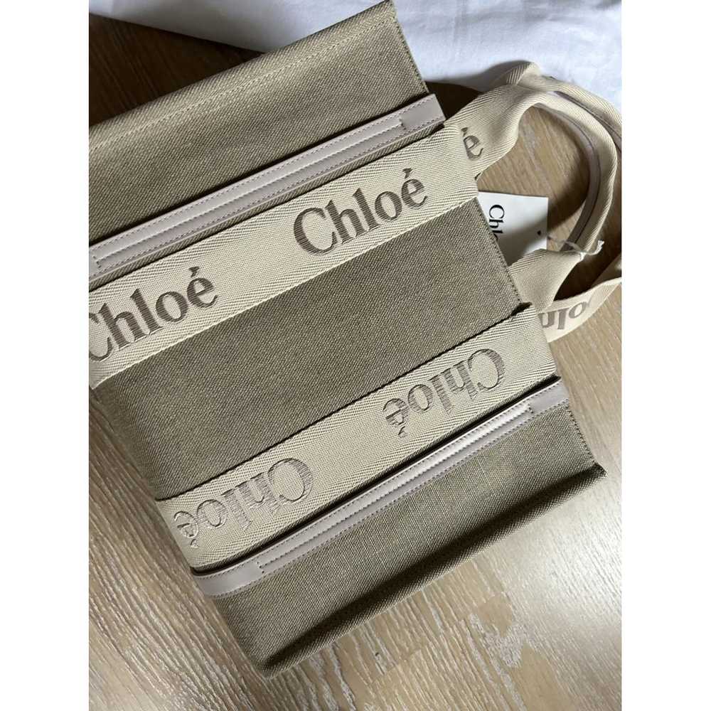 Chloé Woody linen tote - image 8