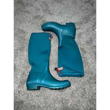 Women's Hunter rain boots size 8 in teal - image 1