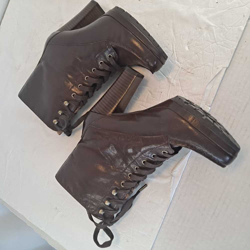 VTG Heeled Boots Lug Soles LaceUp Circa Joan Davi… - image 8