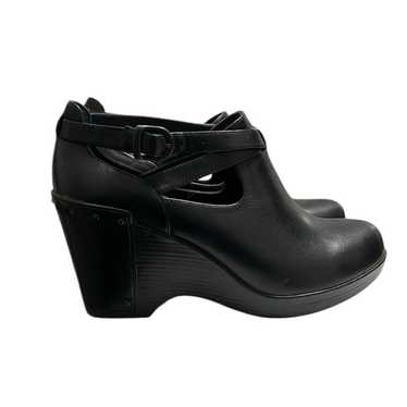 Dansko Black Leather Franka Wedges Size 39 (US 8.… - image 1