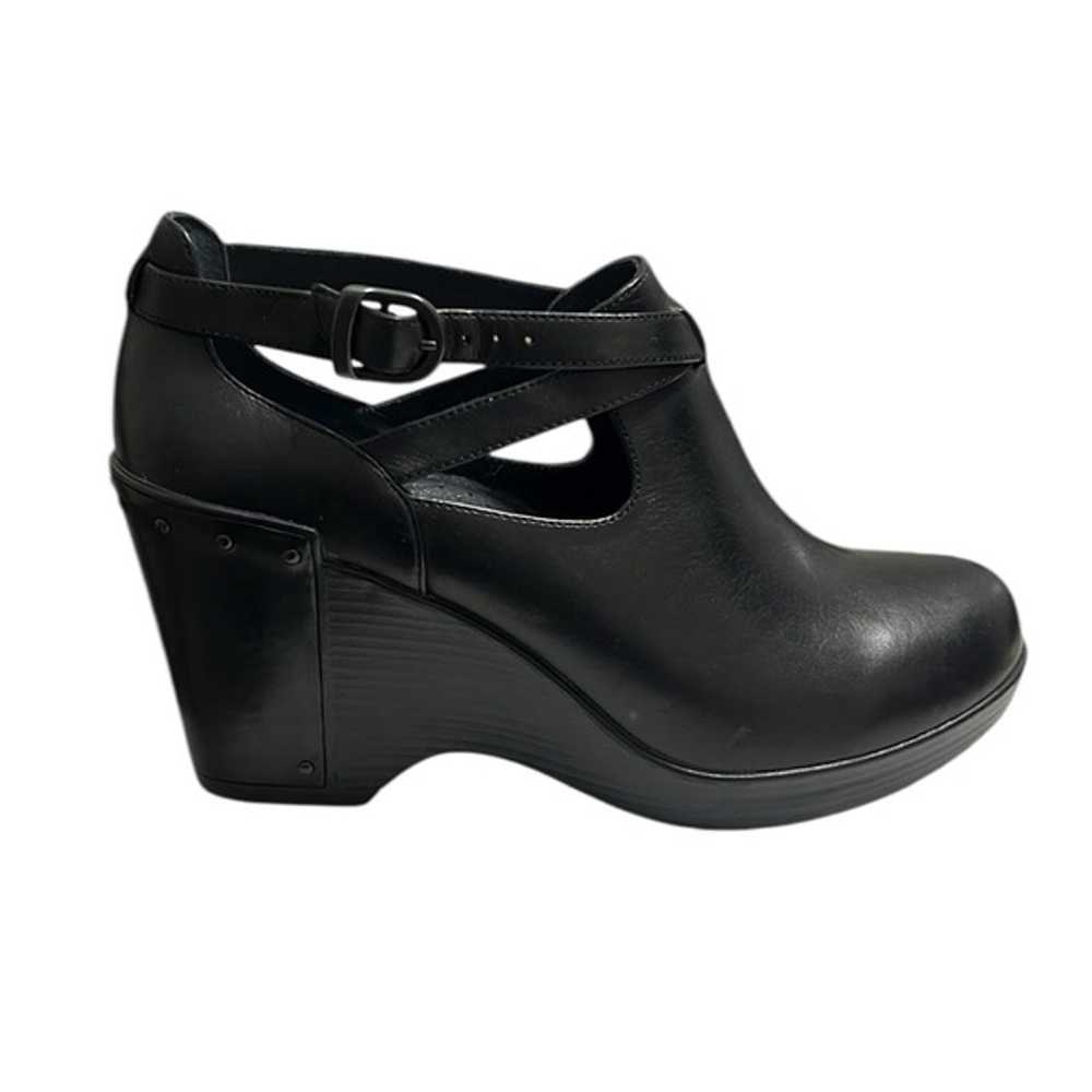 Dansko Black Leather Franka Wedges Size 39 (US 8.… - image 5