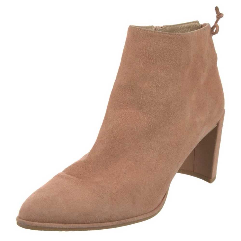 STUART WEITZMAN Pink Suede Lace-Up Ankle Bootie S… - image 2