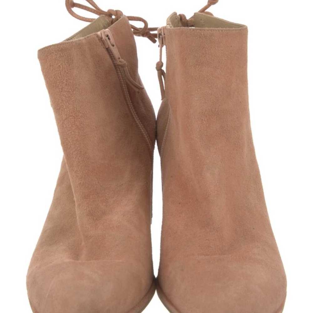 STUART WEITZMAN Pink Suede Lace-Up Ankle Bootie S… - image 3