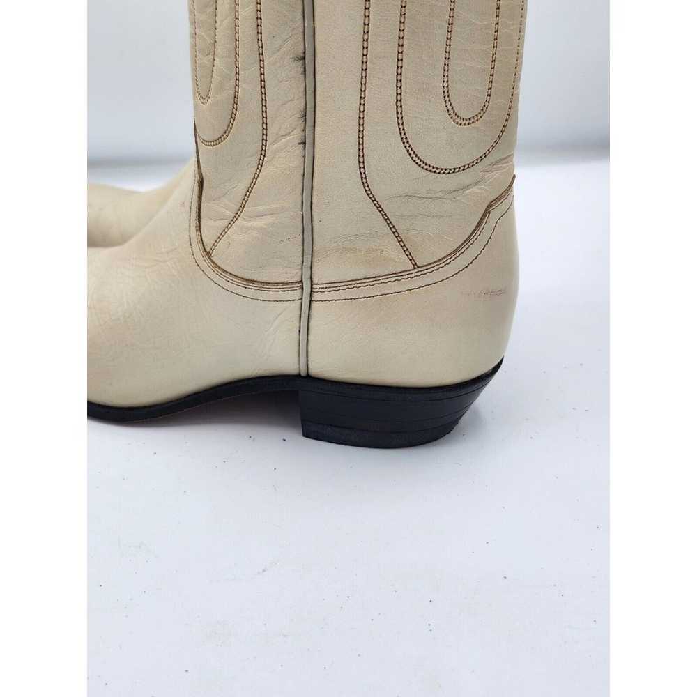 Vtg Justin Boots Cream Shimmer Cowgirl Western Bo… - image 10