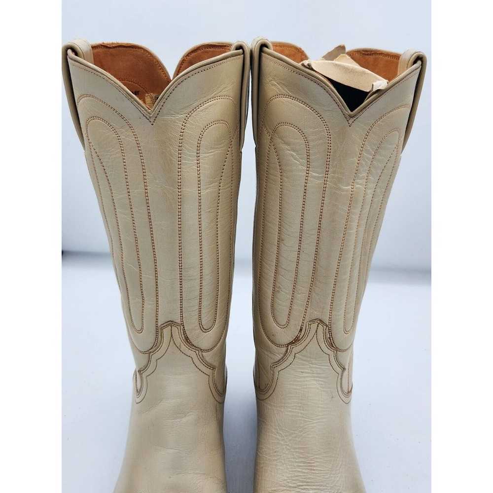 Vtg Justin Boots Cream Shimmer Cowgirl Western Bo… - image 4