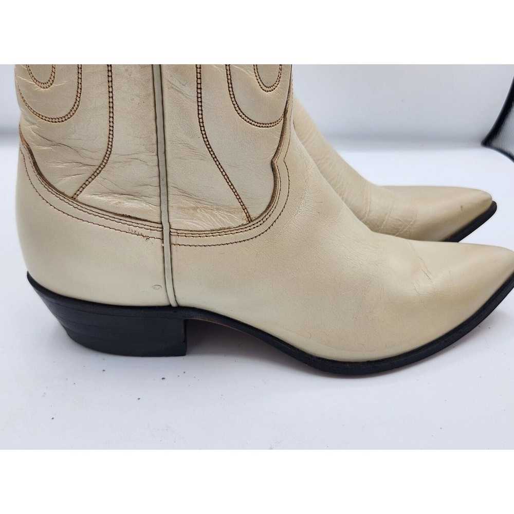 Vtg Justin Boots Cream Shimmer Cowgirl Western Bo… - image 5