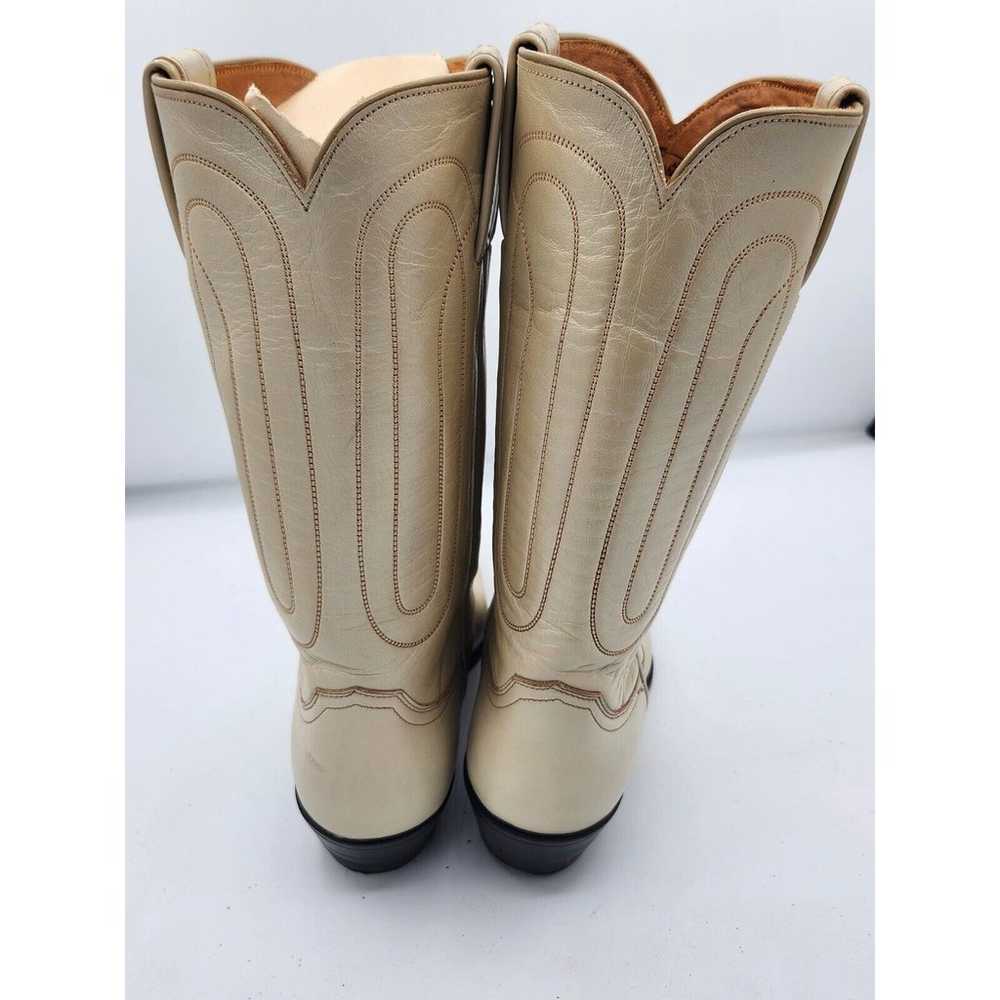 Vtg Justin Boots Cream Shimmer Cowgirl Western Bo… - image 7