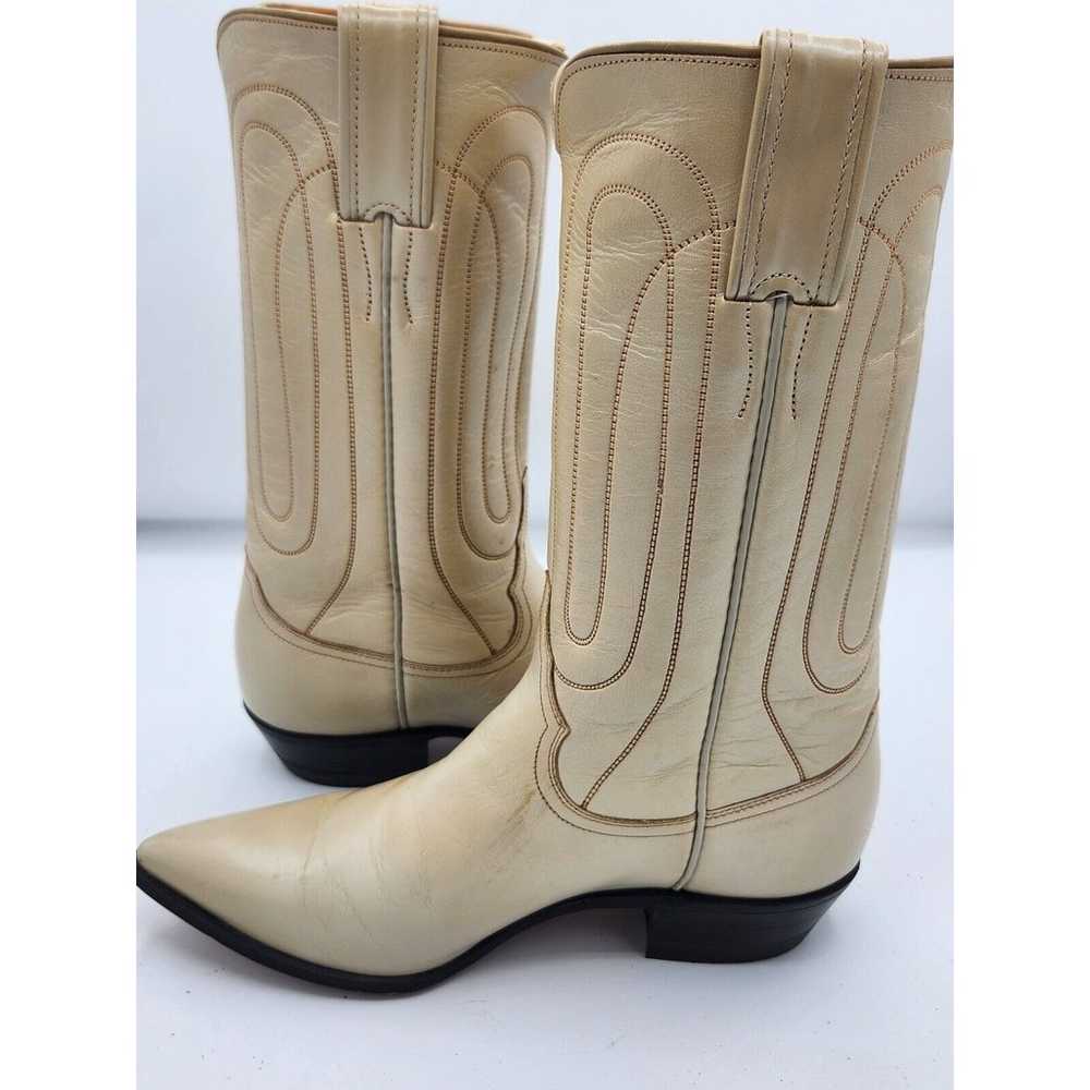 Vtg Justin Boots Cream Shimmer Cowgirl Western Bo… - image 8