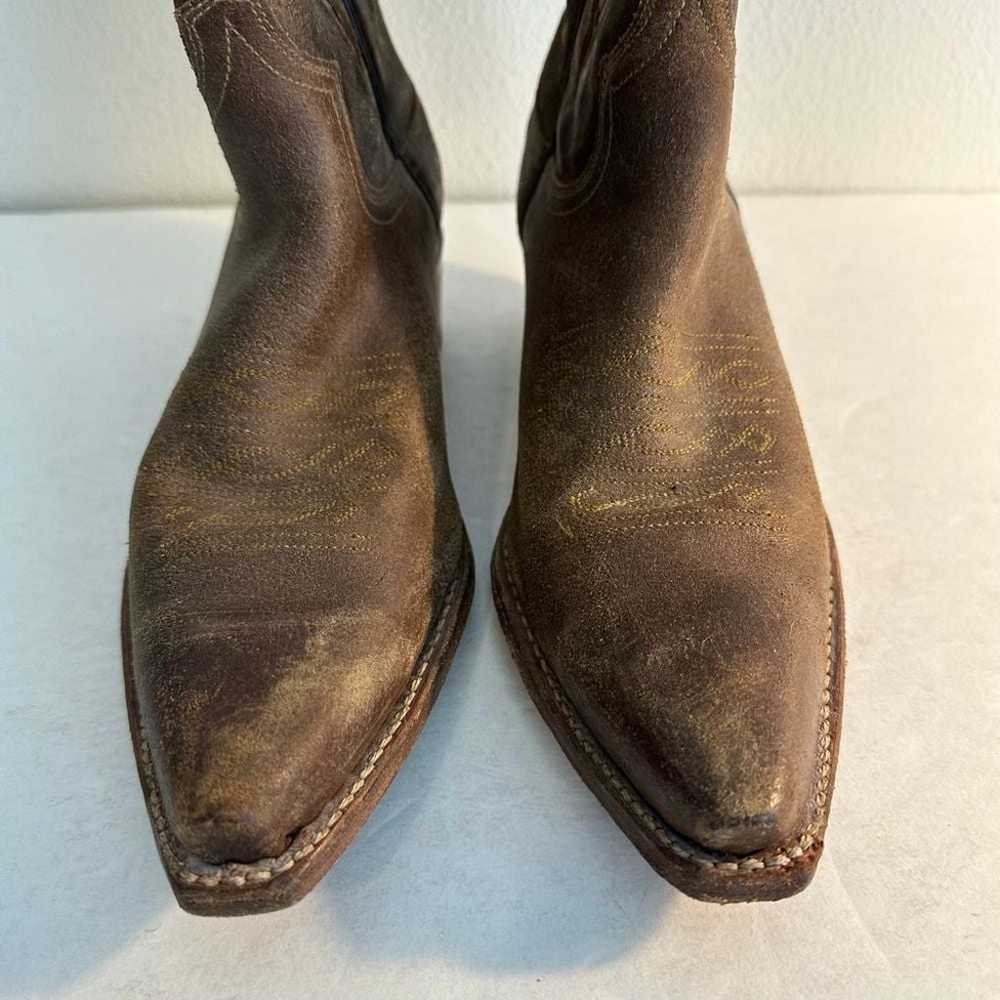 FRYE Daisy Duke Western Boots Size 10M Brown Dist… - image 4