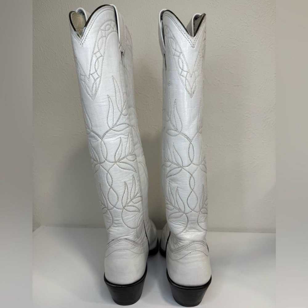 Olathe Vintage 1999 Tall Handmade White Leather C… - image 6