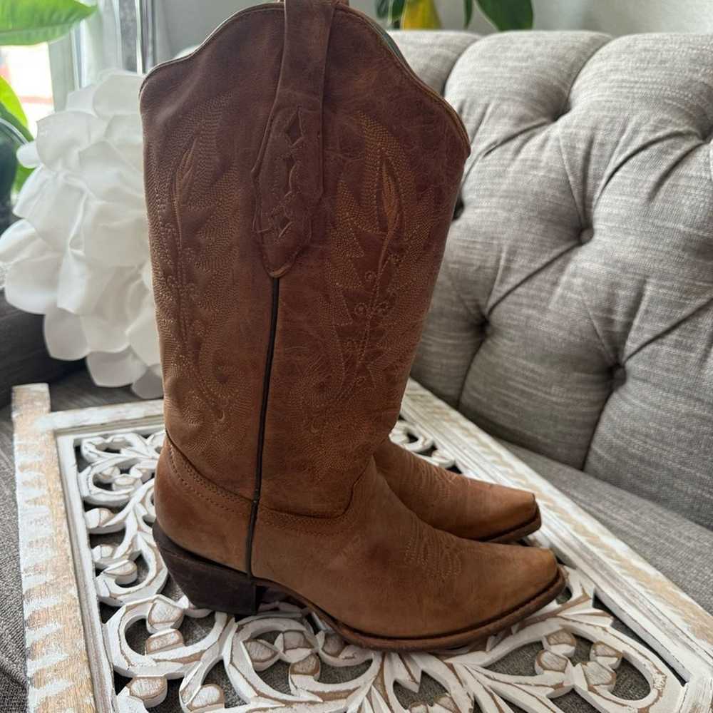 Corral Brown Leather Western Cowboy Boots Women’s… - image 6