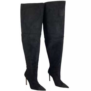 Good American Thigh High Slouch Faux Suede Black … - image 1