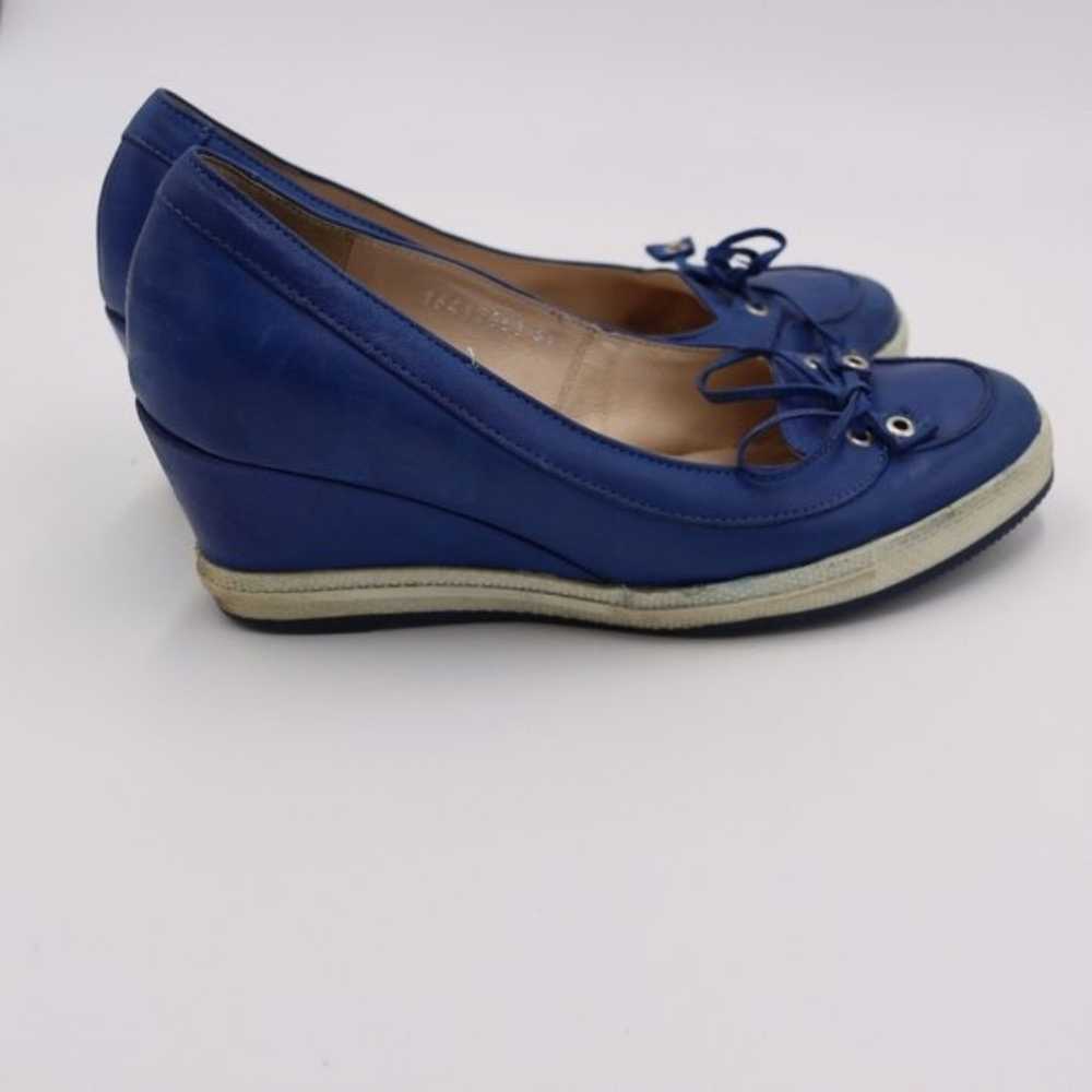 Gina Piacci Blue Wedge Heel Leather European Heel… - image 5