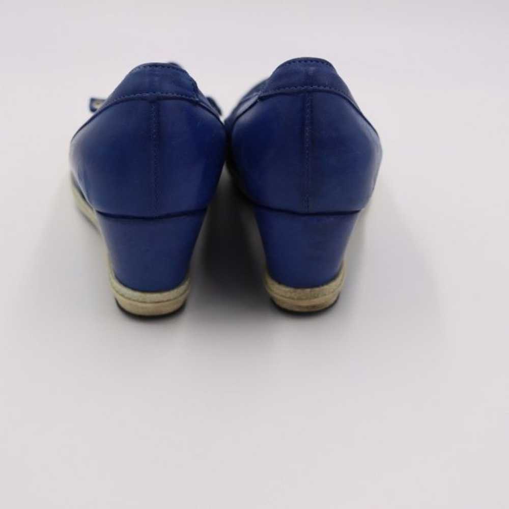 Gina Piacci Blue Wedge Heel Leather European Heel… - image 6