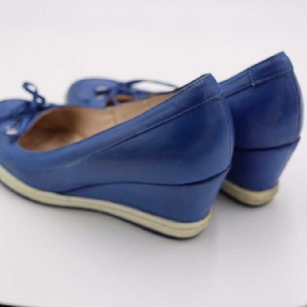 Gina Piacci Blue Wedge Heel Leather European Heel… - image 8