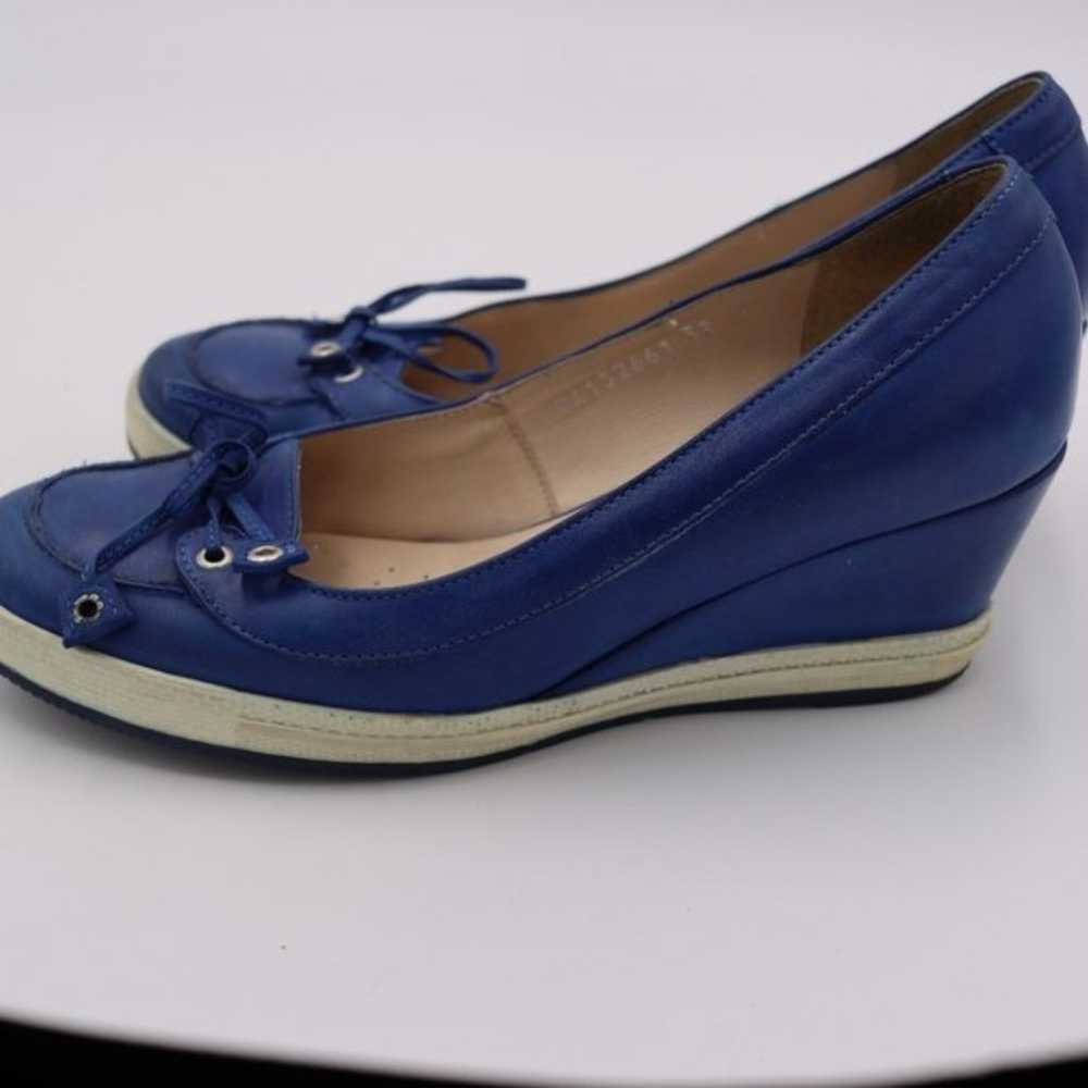 Gina Piacci Blue Wedge Heel Leather European Heel… - image 9