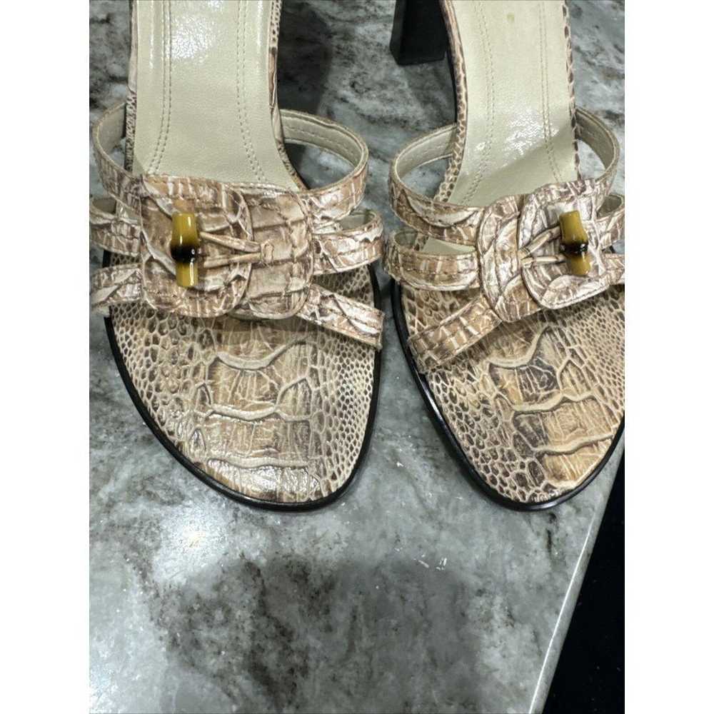 Franco Sarto Tan Snakeskin Print Strappy Sandals … - image 6