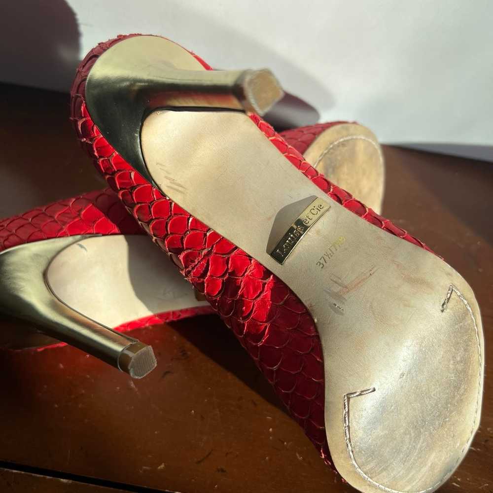 Vintage Louise et Cie red skin pumps - image 7