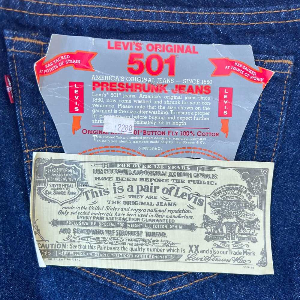 Levi's 80s Levi’s 501 Button Fly Straight Leg Jea… - image 4