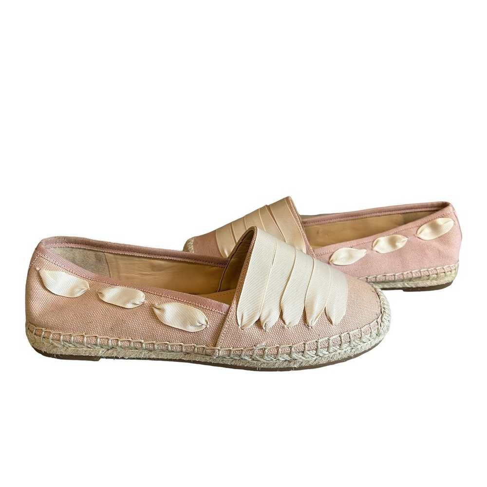 Enzo Angiolini Fenz Pink Canvas Ribbon Trim Espad… - image 2