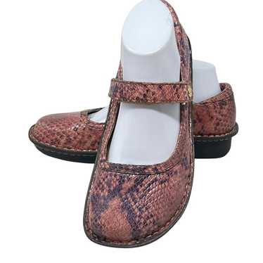 Alegria Womens Pink Belle Carmel Snake Print Leat… - image 1