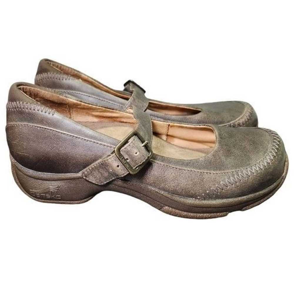 Dansko Kate Leather Mary Jane in Stone Size 37/6.… - image 3