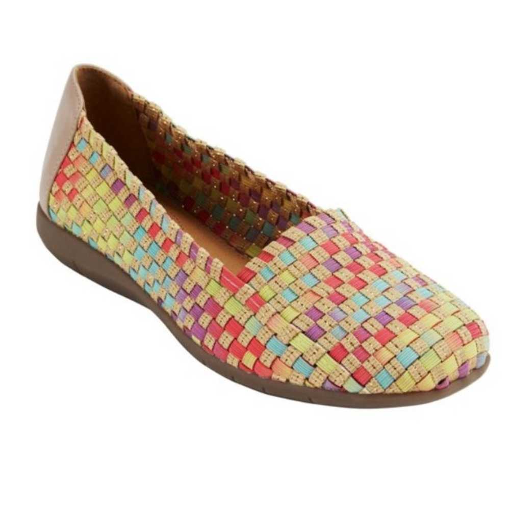 NWOT Comfortview Colorful Slip on Shoes Size 8W - image 1