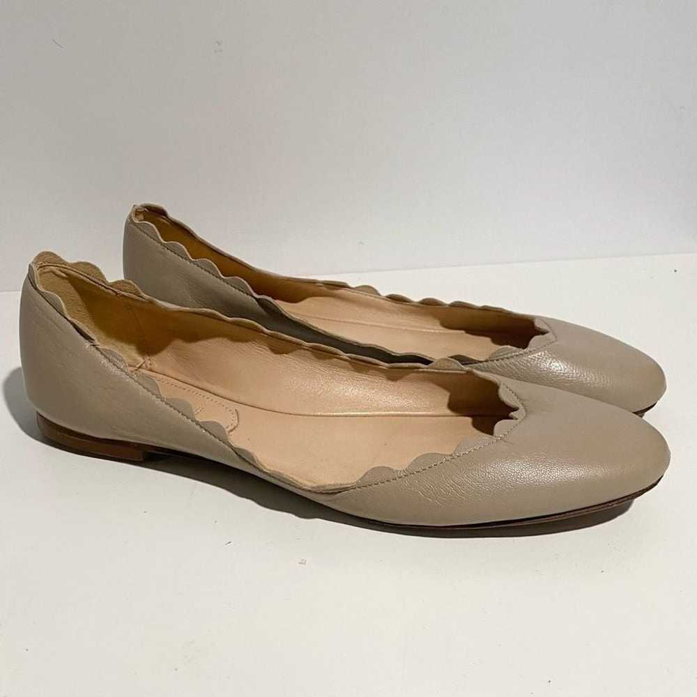 Fabio Rusconi Scalloped Tan Nude Ballerina Flats … - image 1