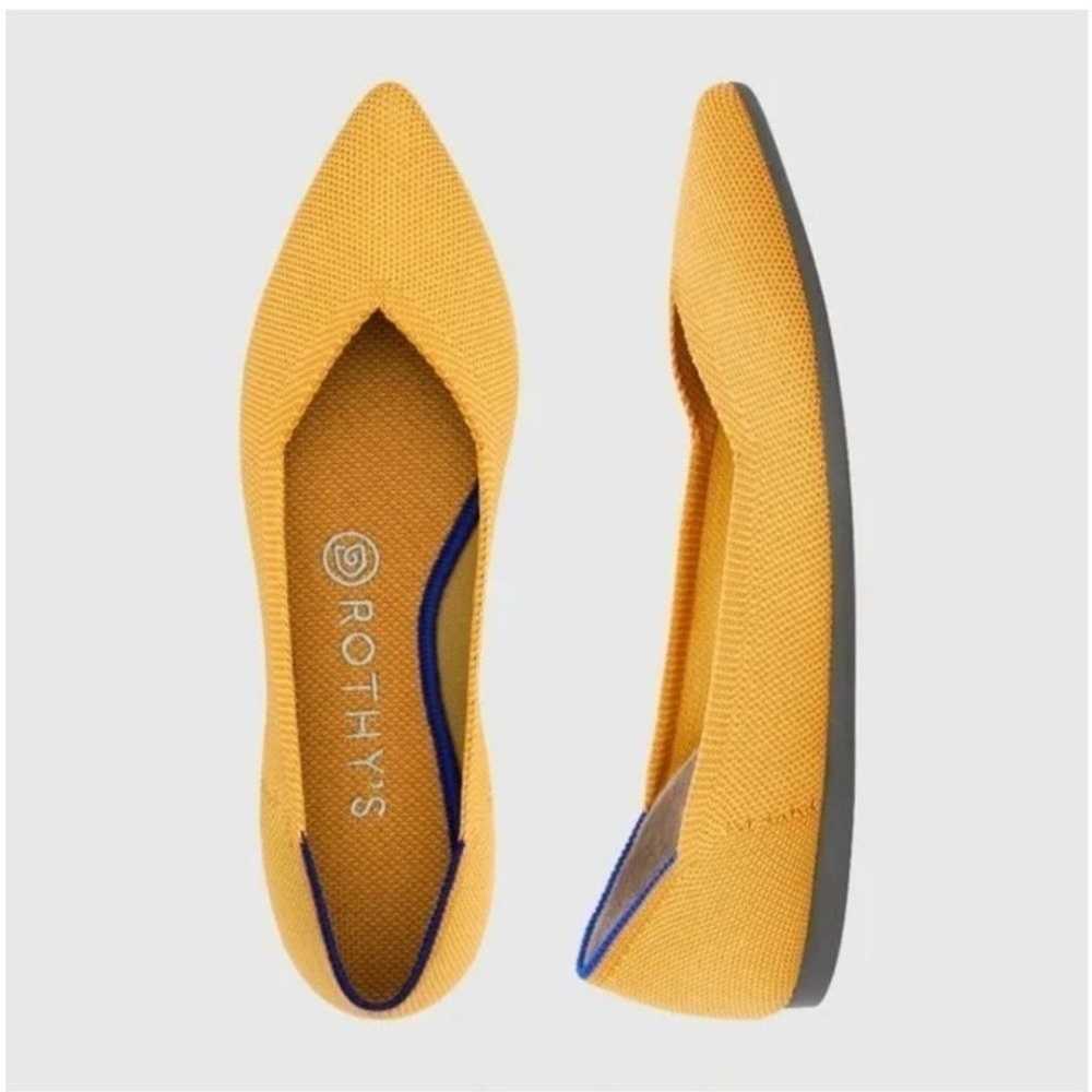 Rothy’s The Point Yellow Marigold Pointed Toe Fla… - image 1