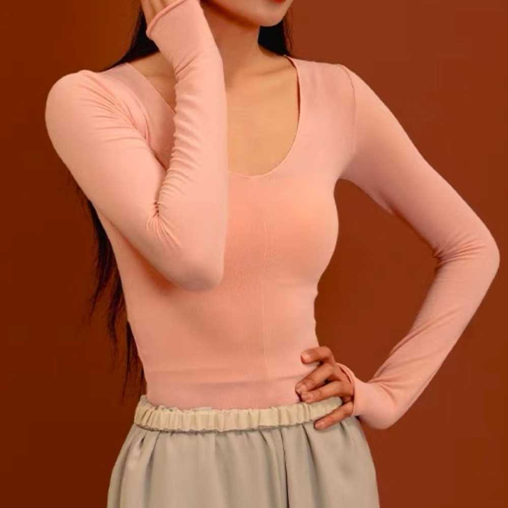 New! Pink Long-Sleeve Dance Top - Elegant and Lig… - image 2