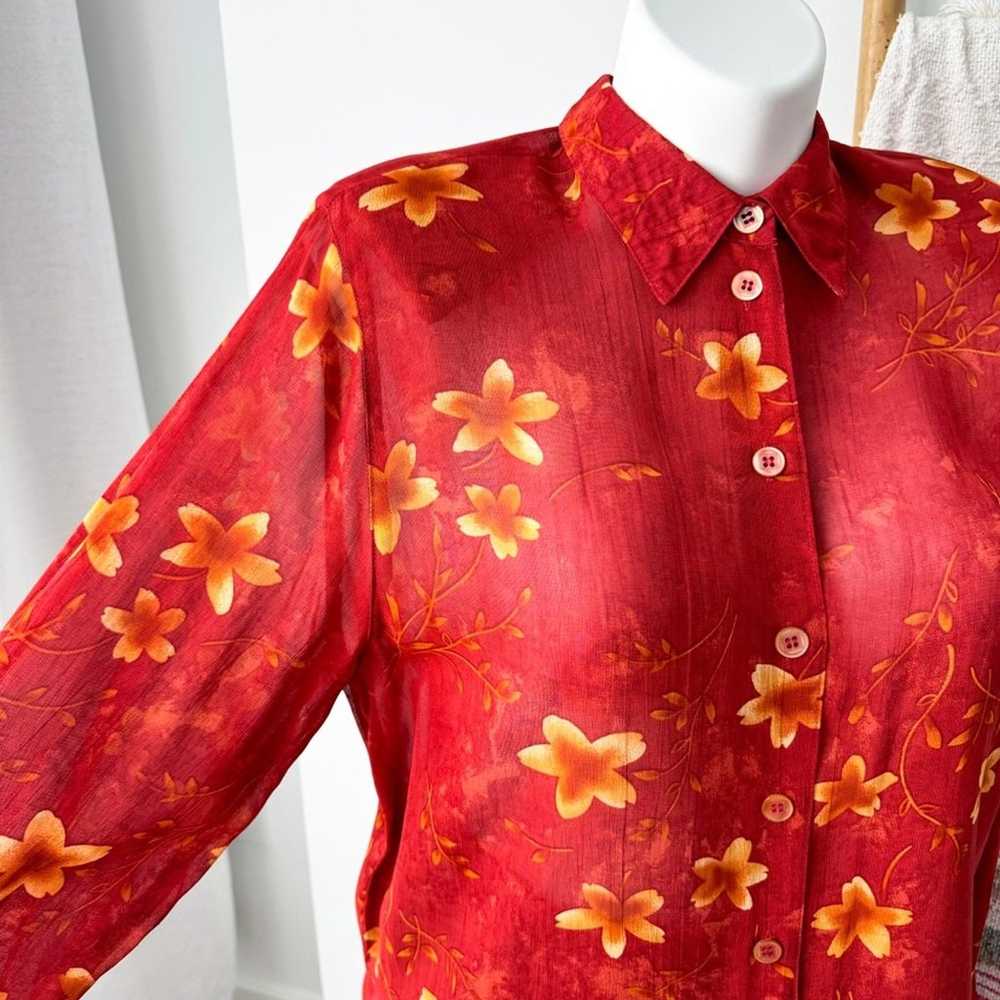 Selection de Givenchy Orange Floral Long Sleeves … - image 2