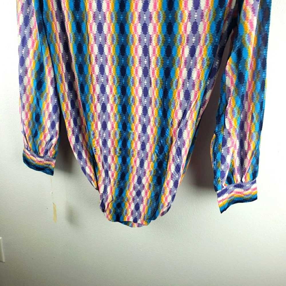 Vintage Women's NWOT 1970's Blue Disco Collared B… - image 10