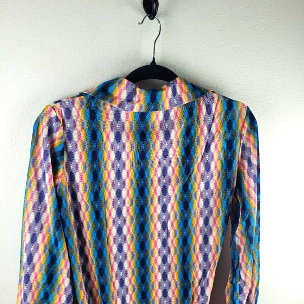 Vintage Women's NWOT 1970's Blue Disco Collared B… - image 11