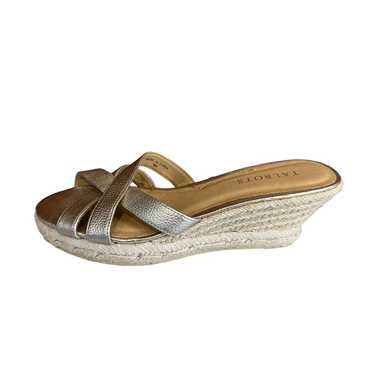 Talbots Gold Espadrille Wedge Sandals 8