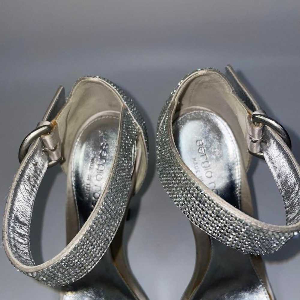 Sergio Rossi 21cm Silver Pumps Sandals High Heels - image 10