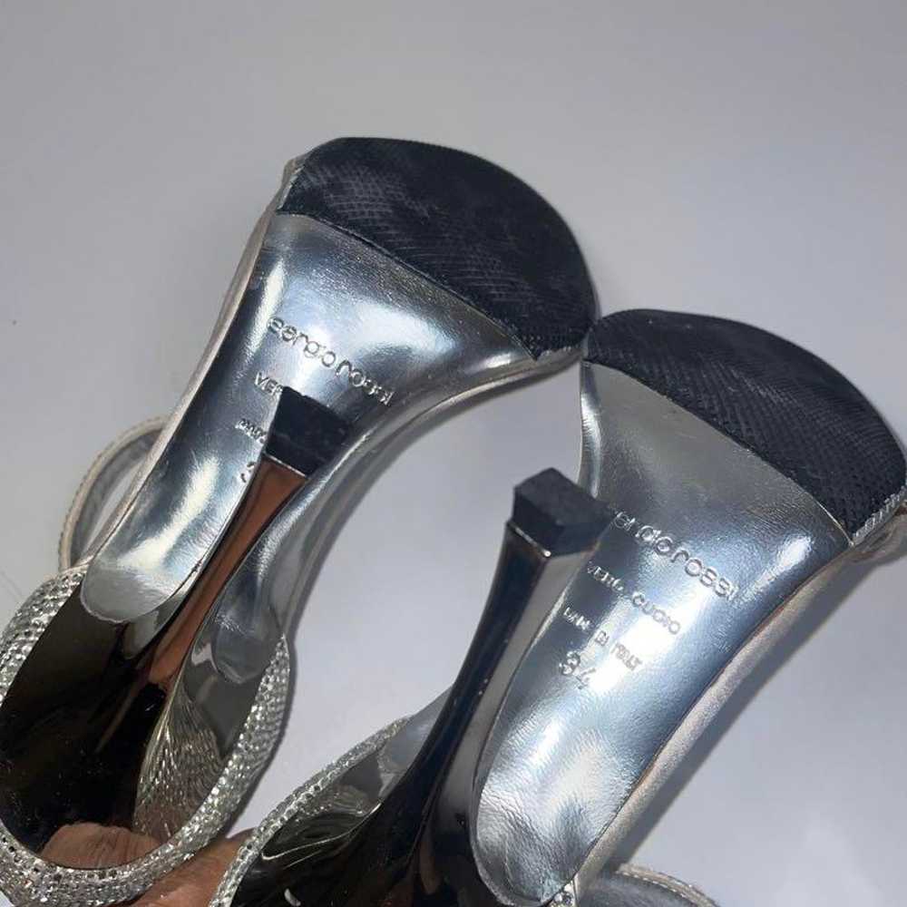 Sergio Rossi 21cm Silver Pumps Sandals High Heels - image 4