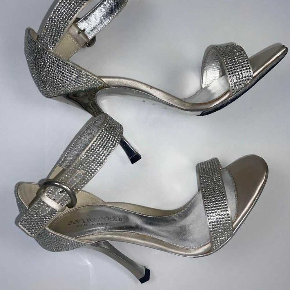 Sergio Rossi 21cm Silver Pumps Sandals High Heels - image 7