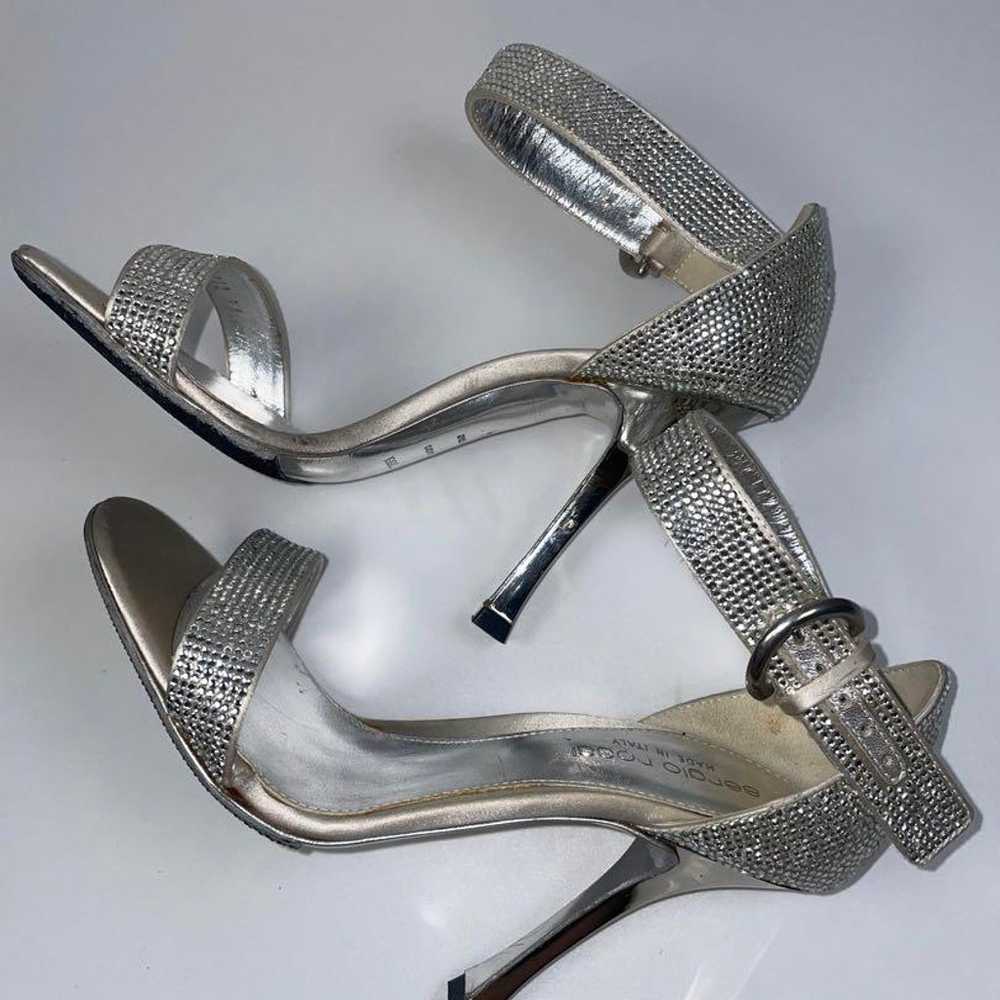 Sergio Rossi 21cm Silver Pumps Sandals High Heels - image 8