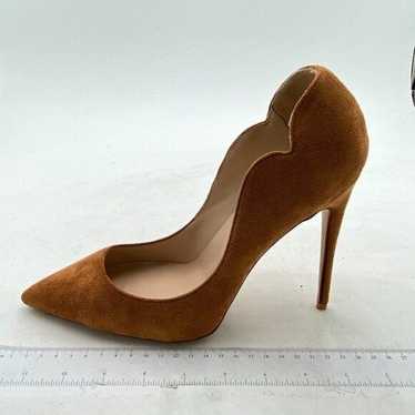 FSJ Brown Suede Pointed Toe High Heels Sexy Stile… - image 1