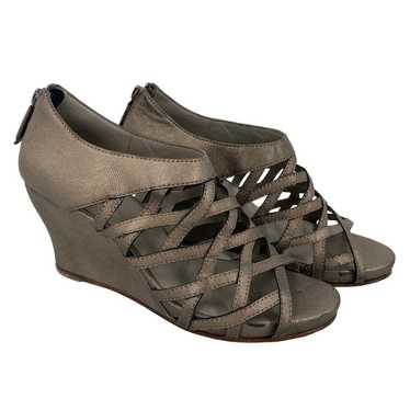 Eileen Fisher Metallic Wedge Strappy Cage Lattice 