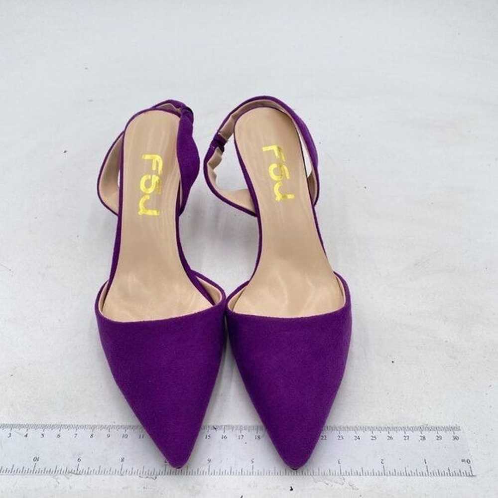 FSJ Purple Mid Heel Pointed Toe Slingback Sandals… - image 3