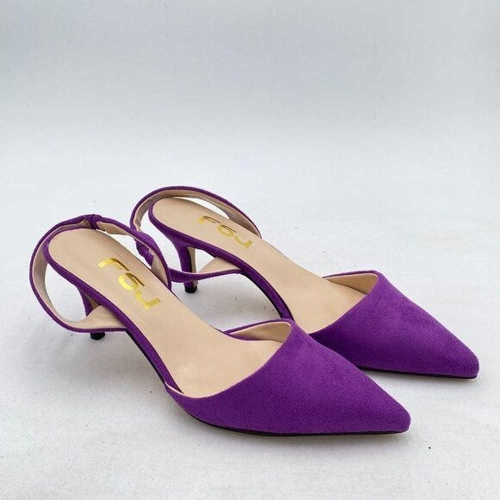 FSJ Purple Mid Heel Pointed Toe Slingback Sandals… - image 4