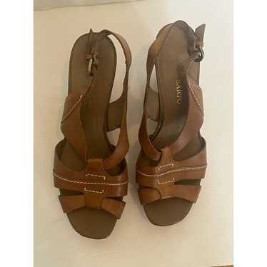 Franco Sarto Cadmus Size 9M Brown Sling Back Wedg… - image 1