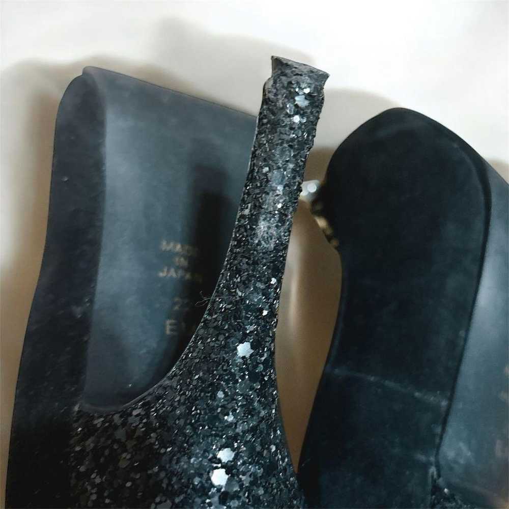 Diana Visual Pumps Suede Black 22cm Glitter Heel … - image 11