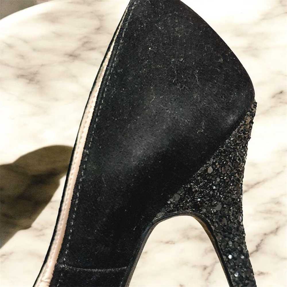 Diana Visual Pumps Suede Black 22cm Glitter Heel … - image 12