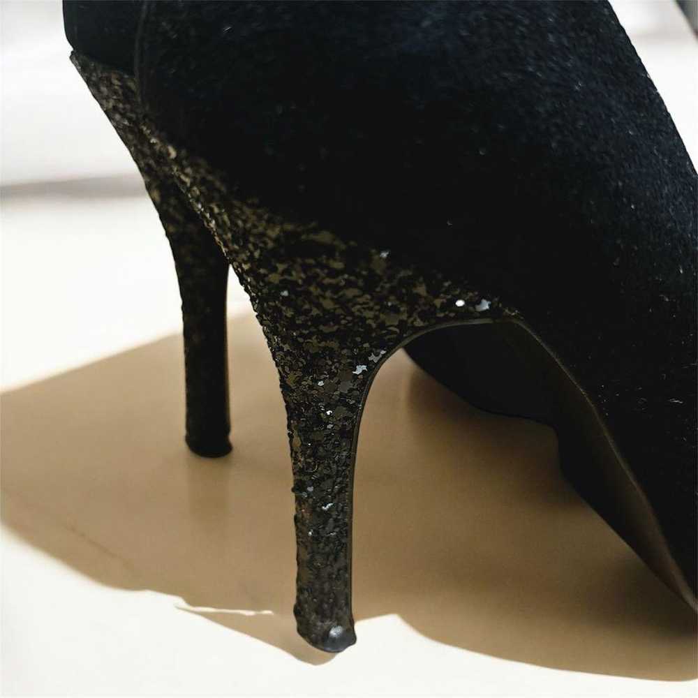 Diana Visual Pumps Suede Black 22cm Glitter Heel … - image 6