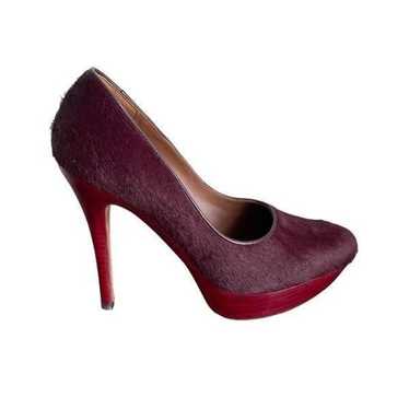 Donald J Pliner Xenia Oxblood Calf Hair Pumps Size