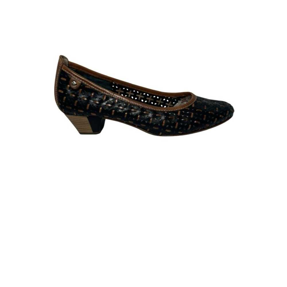 Pikolinos Woven Brown Black Leather Heels Shoes S… - image 12