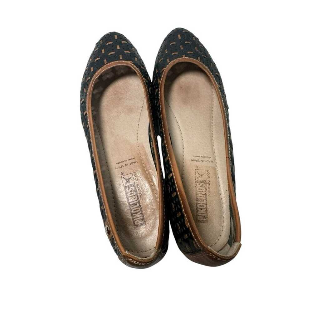 Pikolinos Woven Brown Black Leather Heels Shoes S… - image 7